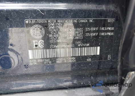 2021 Toyota Rav4 Hybrid Xle из США, поврежденный, VIN 2T3RWRFV8MW108462